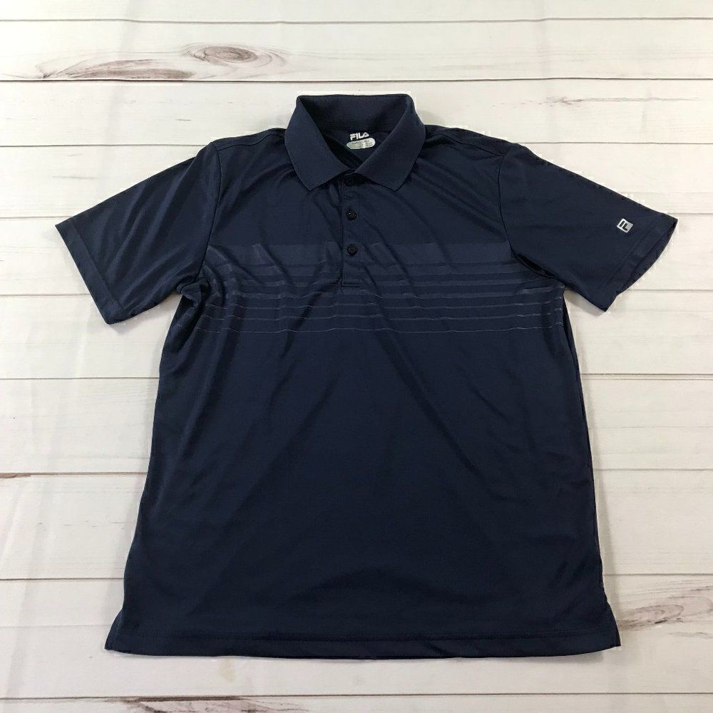 FILA Dry Fit Navy Blue Golf Polo Shirt Medium